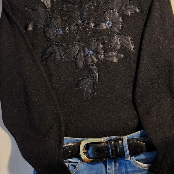 Vintage Cristina Black Sweater Size S - Picture 6 of 10